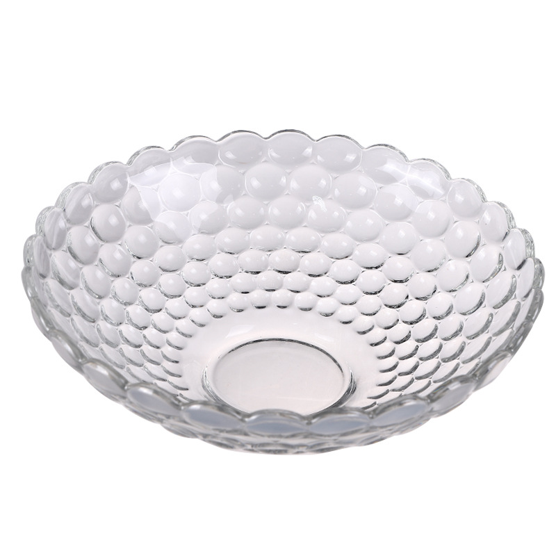 欧式家用透明玻璃果盘KTV水果拼盘珠点果盘家用茶几创意摆件白底实物图