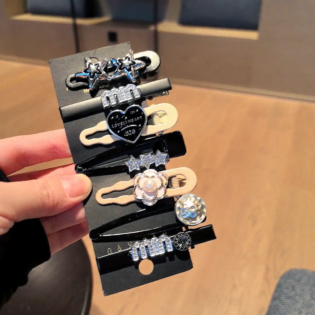 2023新款y2k星星发夹女侧边刘海夹甜酷多巴胺一字夹子 小发卡头饰详情5