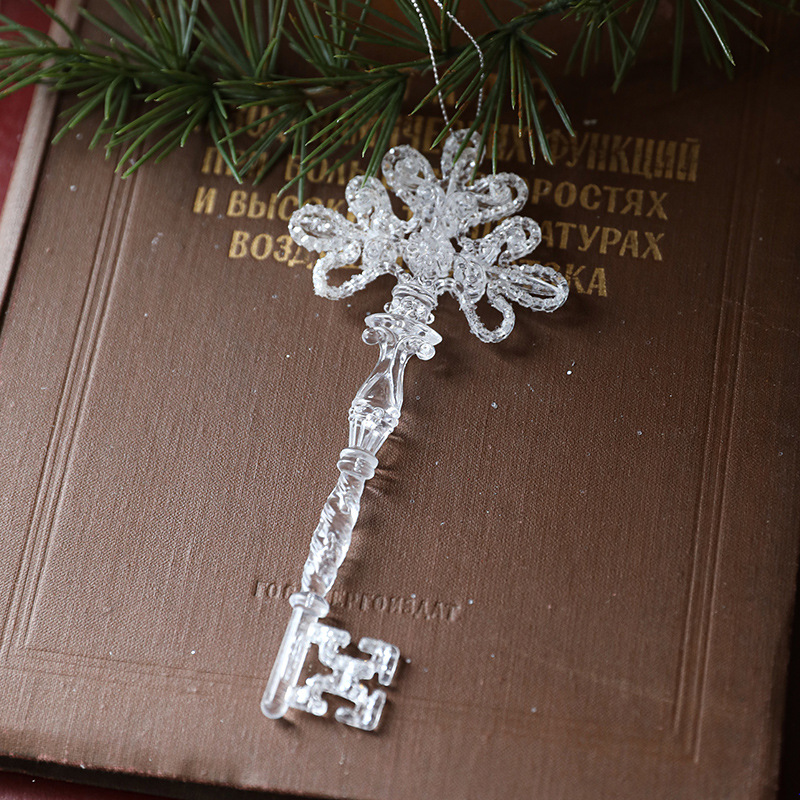 Factory direct sales, customizable Christmas tree decorations and accessories, Christmas transparent acrylic reindeer angel snowflake pendants details Picture