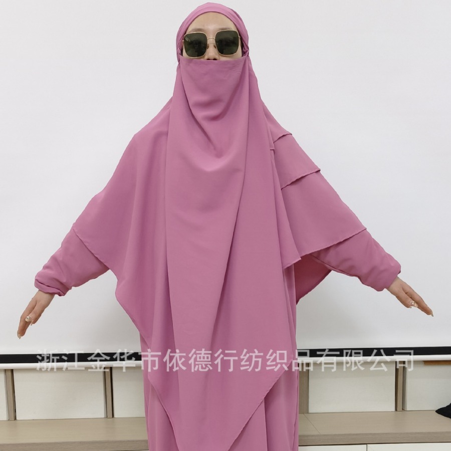 Cross-border women's robes, double-layered hats, Arabian, Turkish and Malay dresses, two-piece sets, Amazon cross-border Item Picture