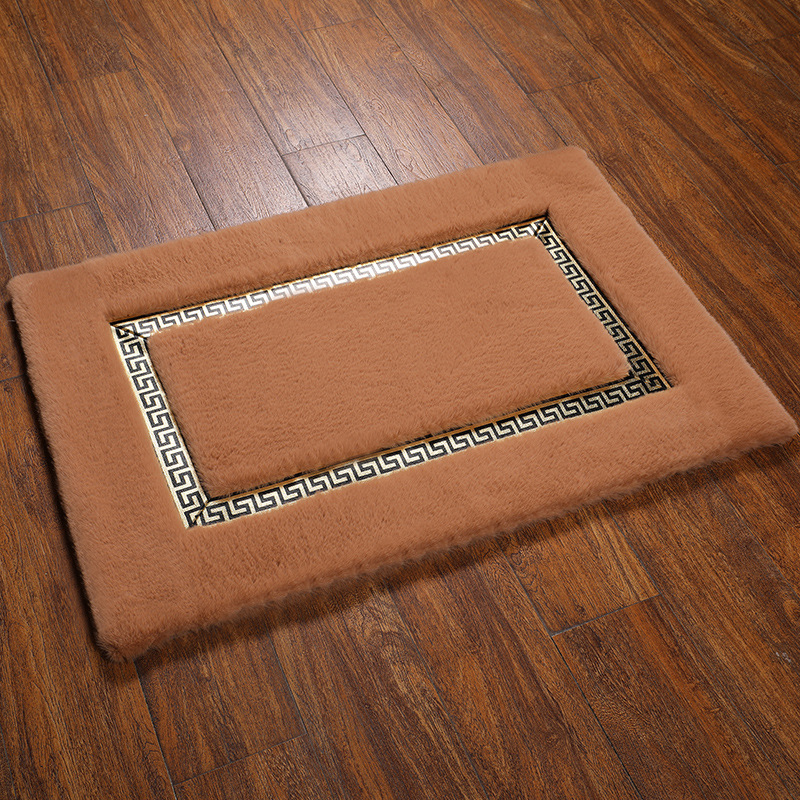 土耳其原版家用仿兔毛地垫 订制家用防滑地毯 客厅卧室玄关地毯