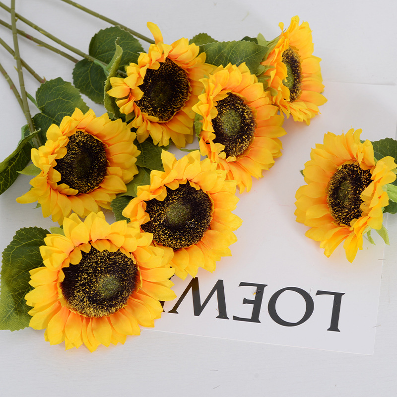 Simulation Sunflower Home Living Room Decoration Fake Flower Silk Flower Net Red Picnic Photography Props Simulation Flower