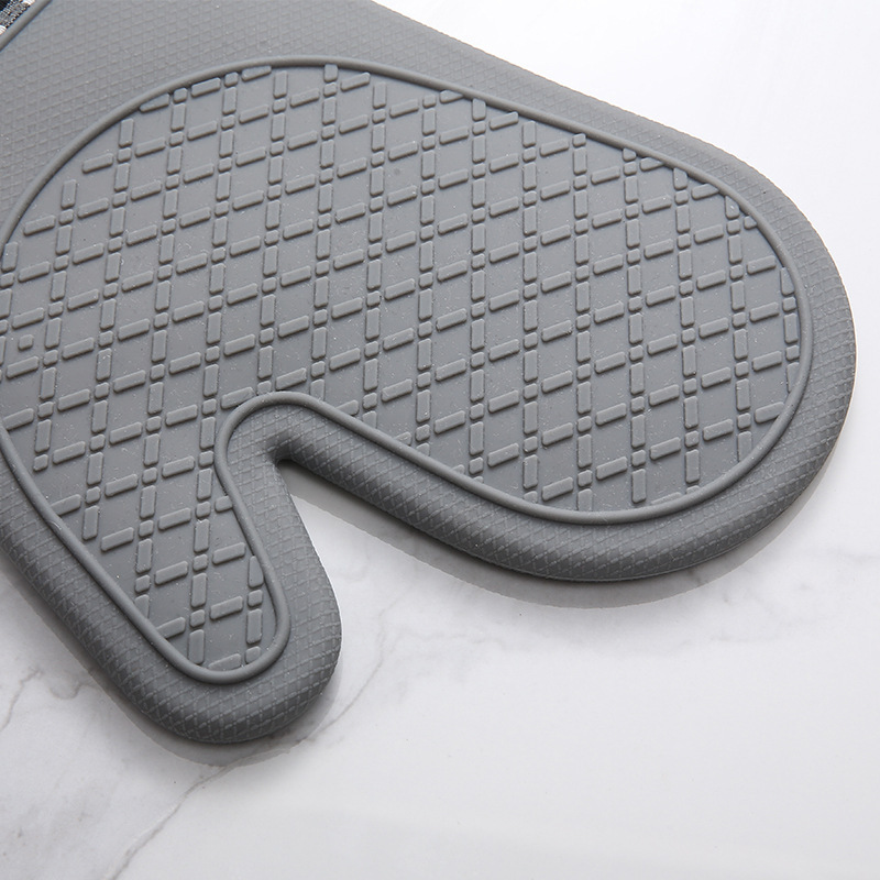 【 Chi Jia 】 Heat-insulating oven gloves, baking tools, Silicone anti-slip kitchen two-finger oven gloves, Nordic color details Picture