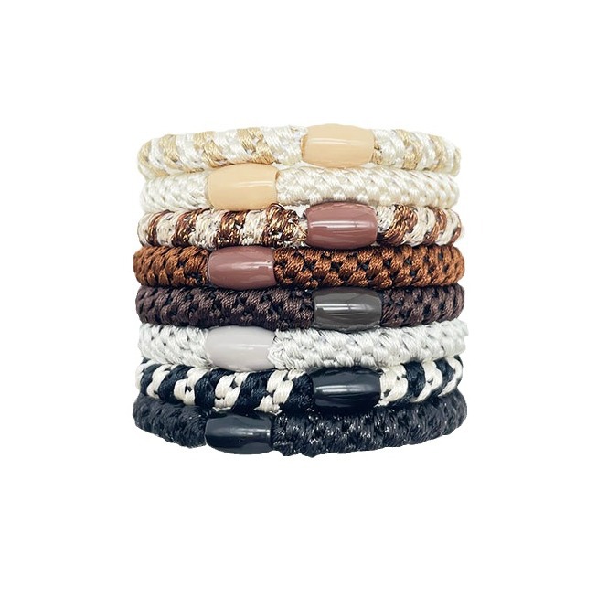Wholesale of new cross-border hair ties and hair accessories, featuring 8 pieces of high-end Korean embroidery thread for tying and stretching high elasticity Item Picture