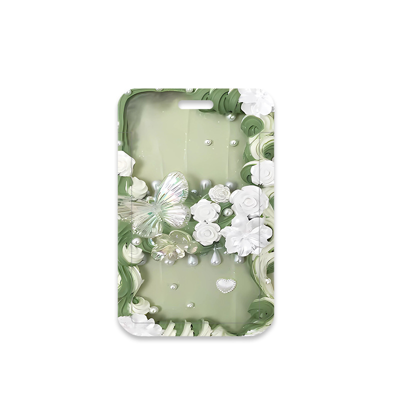 Ins Wind Flower Card Sleeve Student Card Rice Card Metro Card Bus Card Kindergarten Transfer Card Anti-Loss Hard Shell Card Sleeve details Picture
