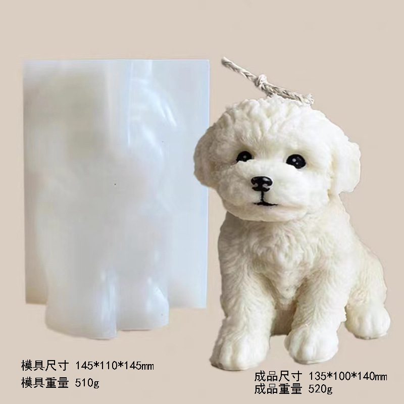 Cute dog candle aromatherapy silicone mold DIY Teddy dog Aromatherapy candle diffuser stone drop plastic decoration mold