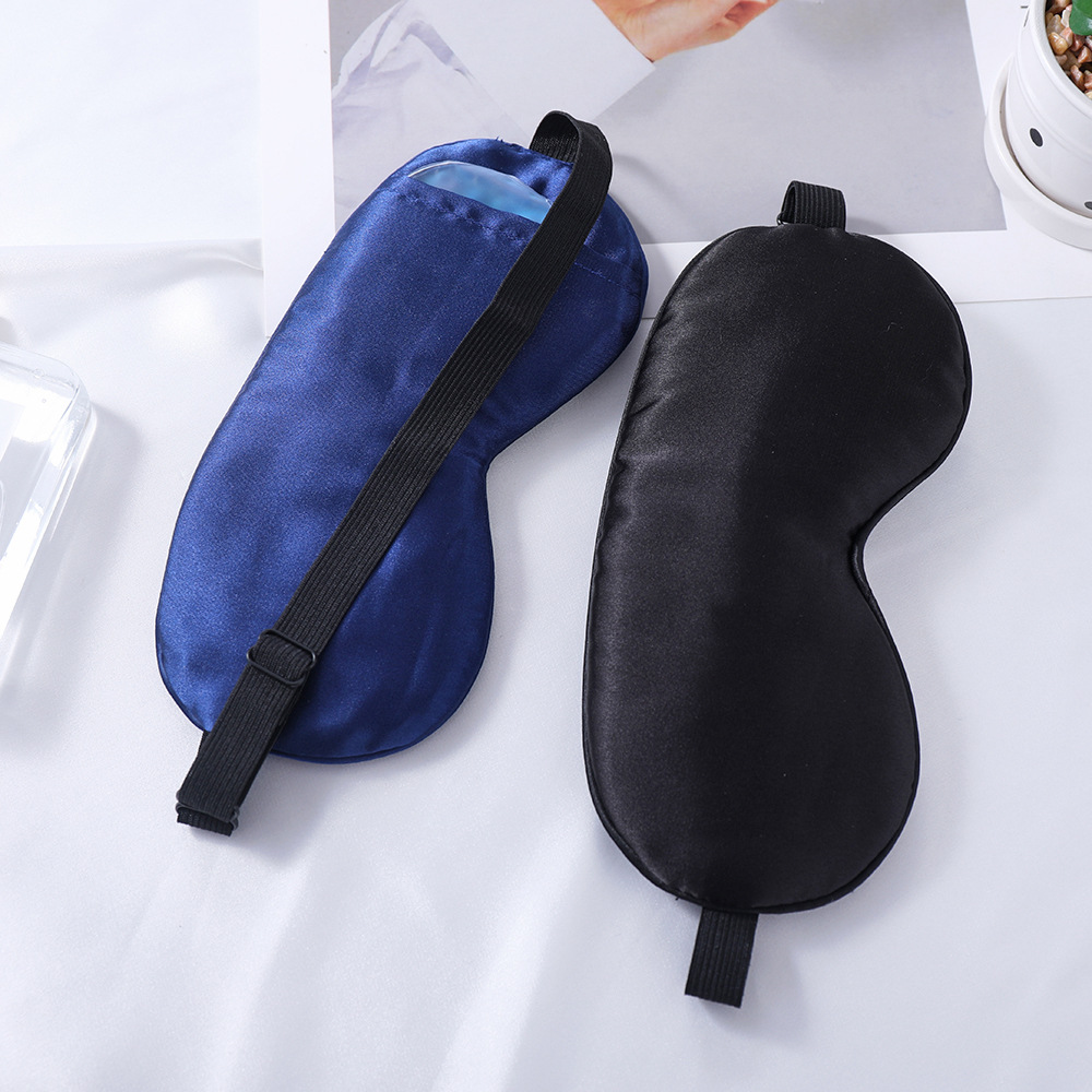 Reversible Silk Eye Mask Mulberry Silk Shade Sleep Ice Eye Mask Ice Pack Eye Protector Adjustable Elastic Band Specification drawing