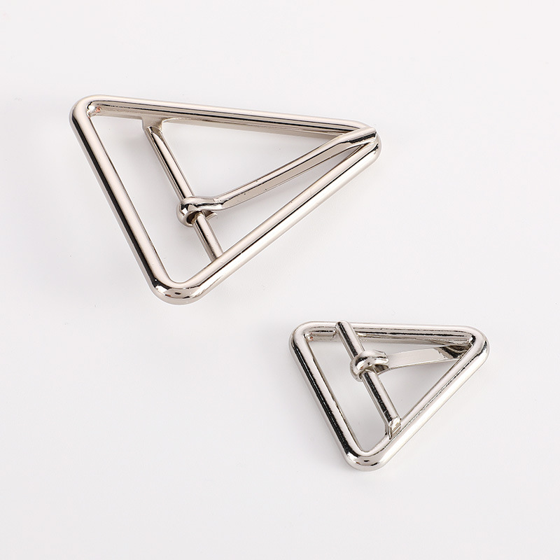 Fashion Metal Triangle Waist Buckle Activity Adjustable Clothing Coat Trench Belt Decorative Button Suspenders Accessories Specification drawing