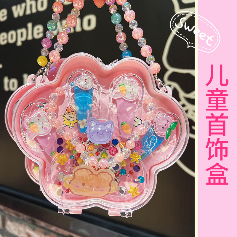 New Children's Hand-Made Beaded Necklace Bracelet Little Girl Educational Toy Material Bag Wearing Beaded Gift Box Set