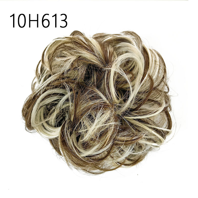 Factory wholesale of European and American false hair, messy and individual hair bands, fluffy flower bud hair, lazy person's curly hair Specification image