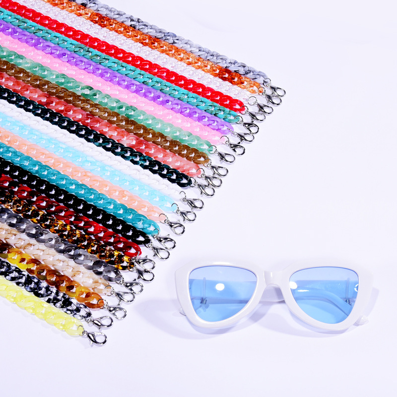 Acrylic eyewear chain cross-border fashion mask chain necklace anti-loss eyewear lanyard colorful resin eyewear chain