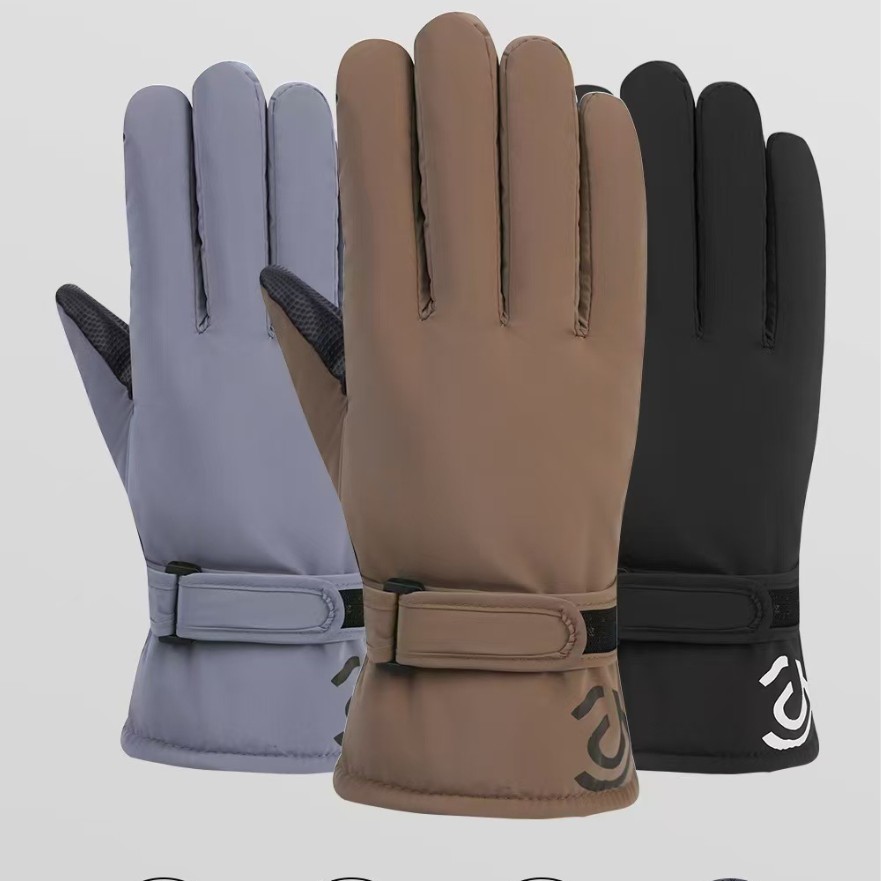 The 2025 new model of outdoor skiing gloves, 3M fleece lining, mountaineering waterproof and warm touch screen gloves, fleece windproof details Picture