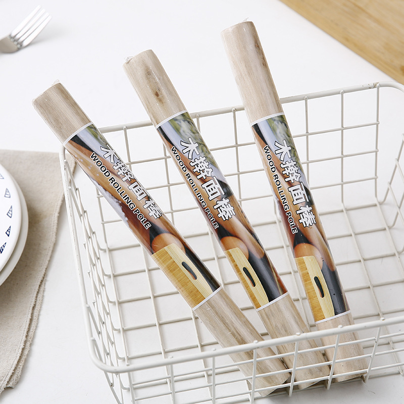 Household Wooden Rolling Pin Solid Wood Large Press Surface Round Stick Kitchen Lengthened Drive Rod Surface Stick Dry Rolling Pin Tool
