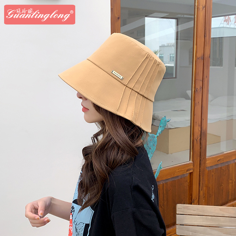 The 2022 new hat pure cotton short brim Fisherman's hat sunshade sunscreen basin hat go with everything beach sun hat woman summer full figure