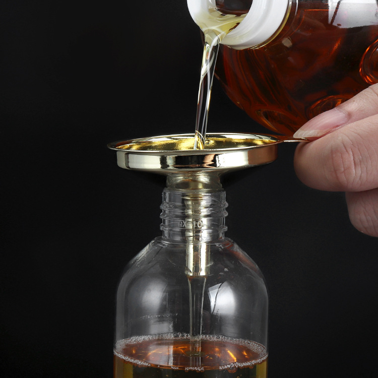 304 Funnel stainless steel gold-plated conical small funnel Liquid dispenser oil leak wine leak kitchen gadget Specification drawing