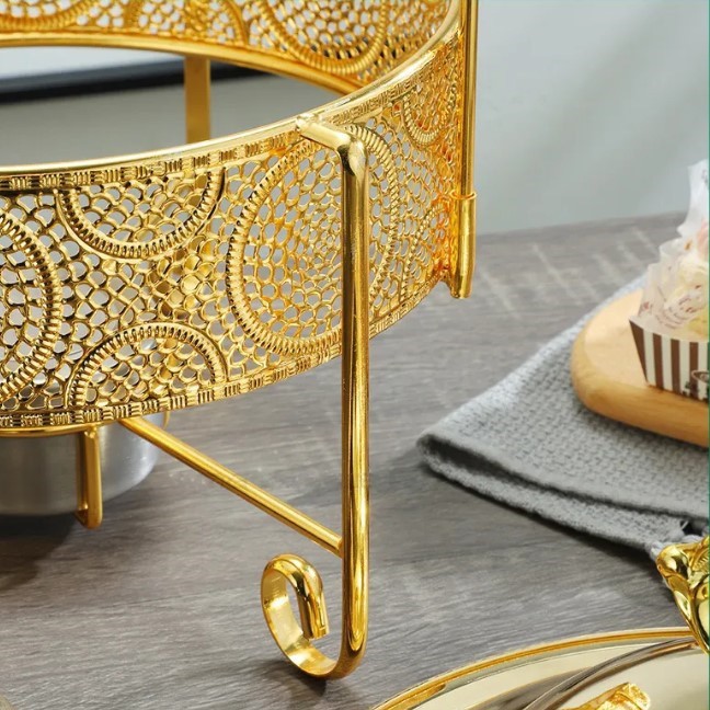 Cross-Border Luxury Lace Jazz Cover Hanging Cover Buffet Stove Thickened Hook Dinner Stove Solid Liquid Alcohol Stove details Picture