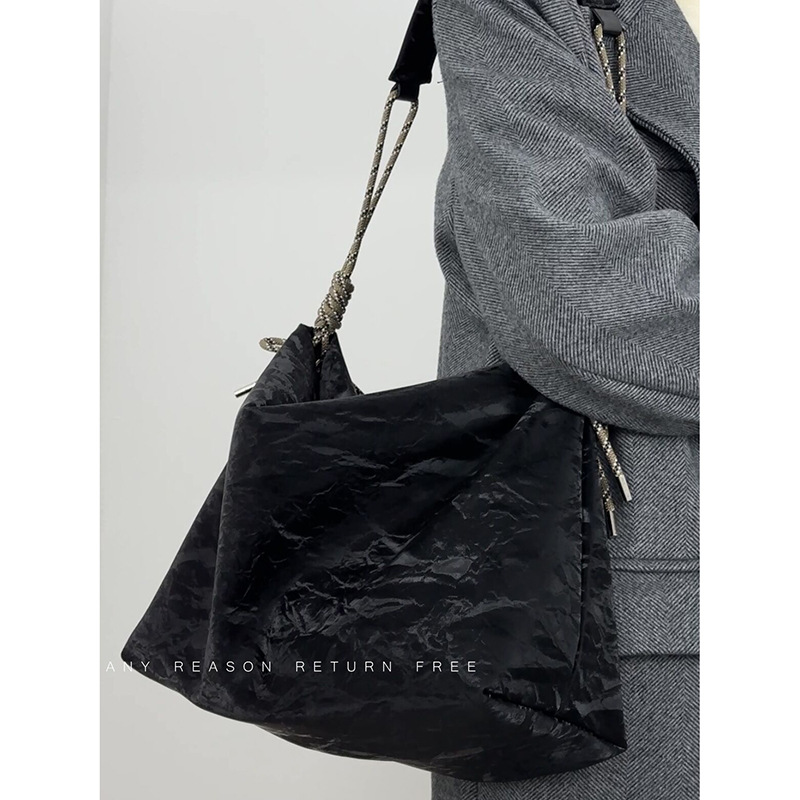 包包女2024新款大容量绳结托特包学生上课通勤单肩斜挎包产品图