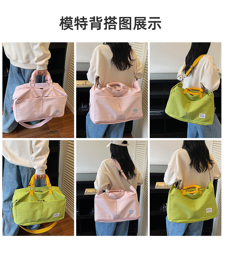 跨境批发大容量可套拉杆外出单肩旅行包轻便手提健身瑜伽包旅游包详情13