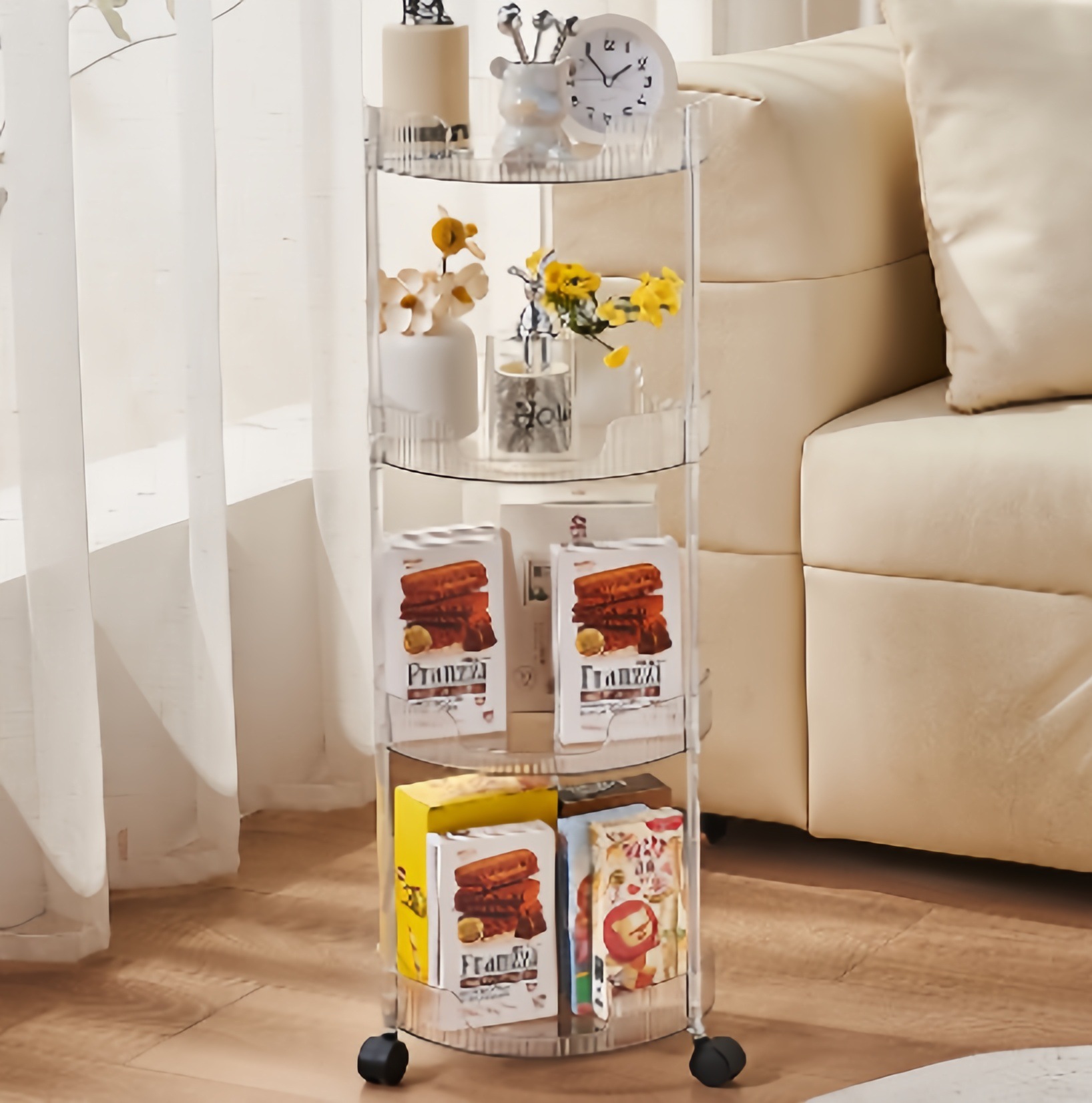 Light luxury dressing table, skin care and cosmetics storage rack, bathroom jewelry, desktop storage box rack, storage box Application Scenario