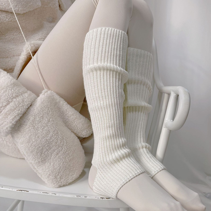 秋冬新品智熏奶油般温柔风镂空踩脚毛线堆堆短袜护腿保暖袜套腿套