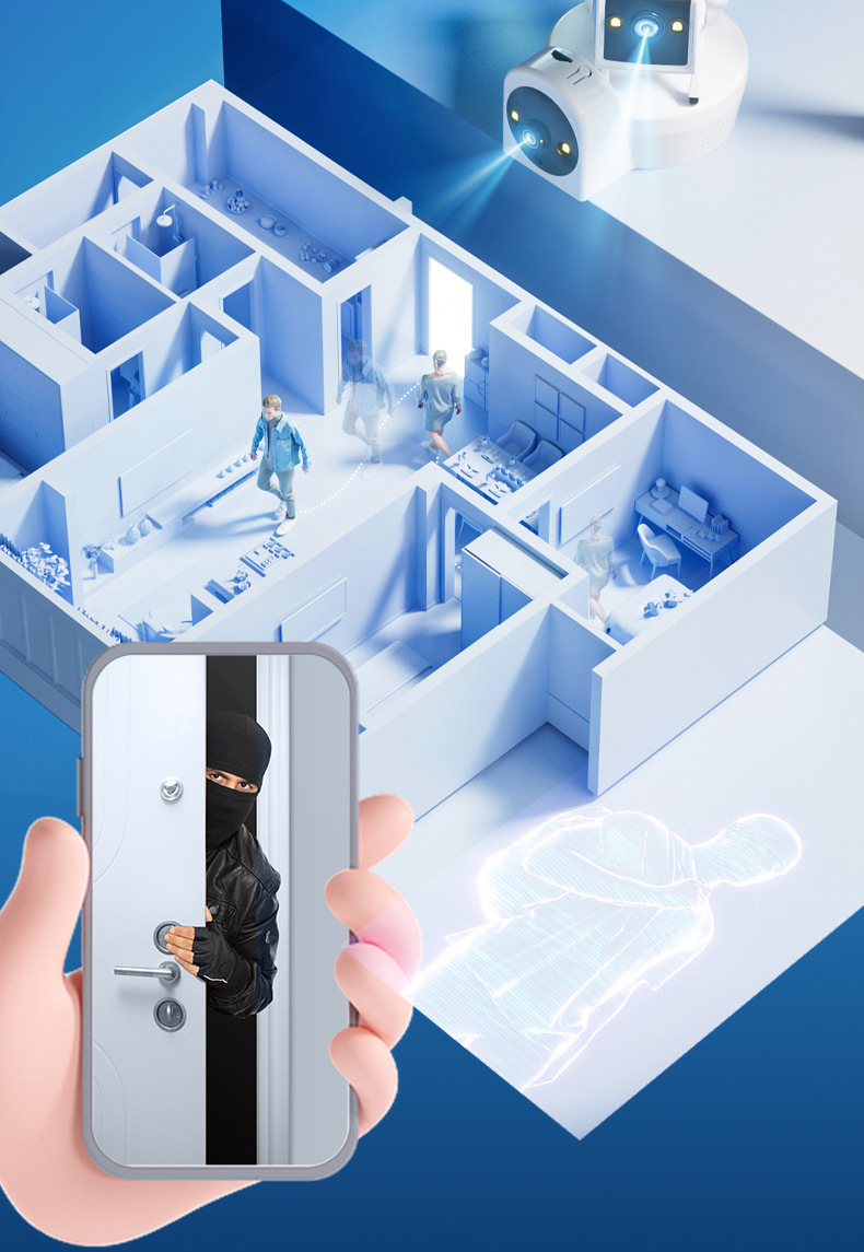 Wireless wifi dual-eye robot dog camera, 2-megapixel motion detection night vision surveillance camera pic 17