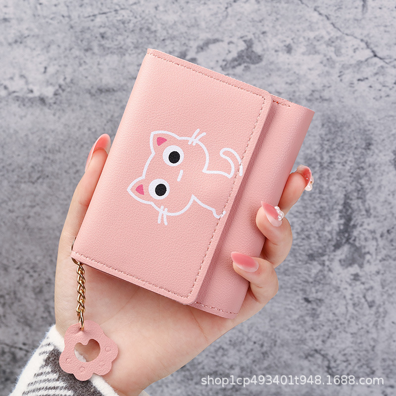 厂家批发可爱动物小三折零钱包多功能卡包韩版时尚迷你小包包钱夹图