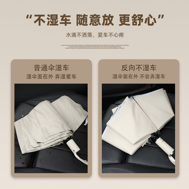 Double-layer reverse umbrella, fully automatic umbrella, outdoor sunshade umbrella, all-weather two-in-one, three-fold umbrella with thick black rubber sun protection umbrella Application Scenario