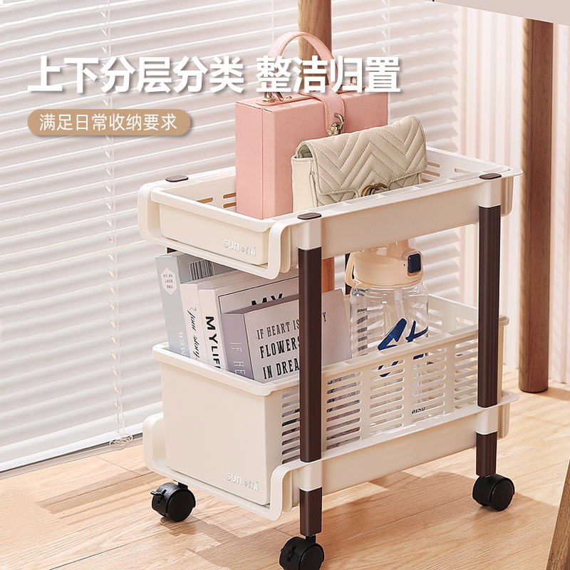 Retro Student Desktop Shelving Removable Pulley Under Desk Bag Storage Bookshelf On Desk In Office Bedroom full figure