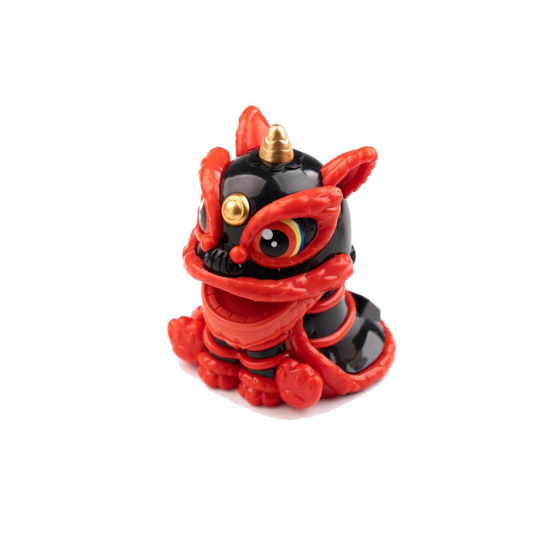 太阳能醒狮中国风吉祥舞狮国潮狮子家居汽车摆件可爱年会礼品跨境白底实物图