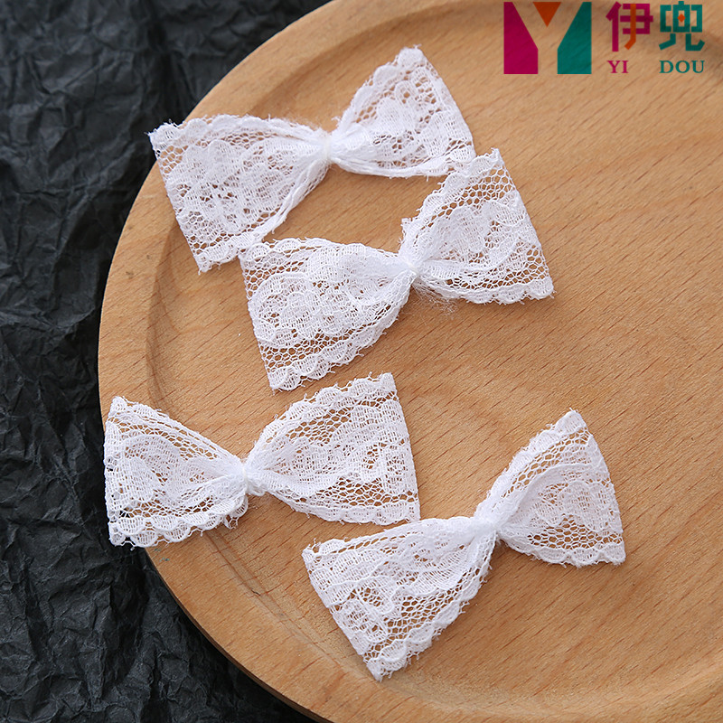 Spot Lace Lace Bow Diy Leggings Clothing Hair Accessories Ribbon Bow Accessories Factory Wholesale Specification drawing