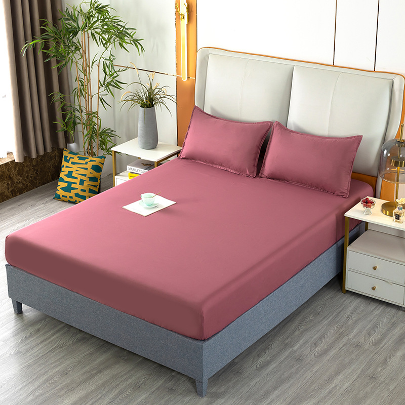 Solid Color Printed Bed Cover Single-Piece Double Bed Cover Dust-Proof Sheet Cover Three-Piece Bed Cover Application Scenario