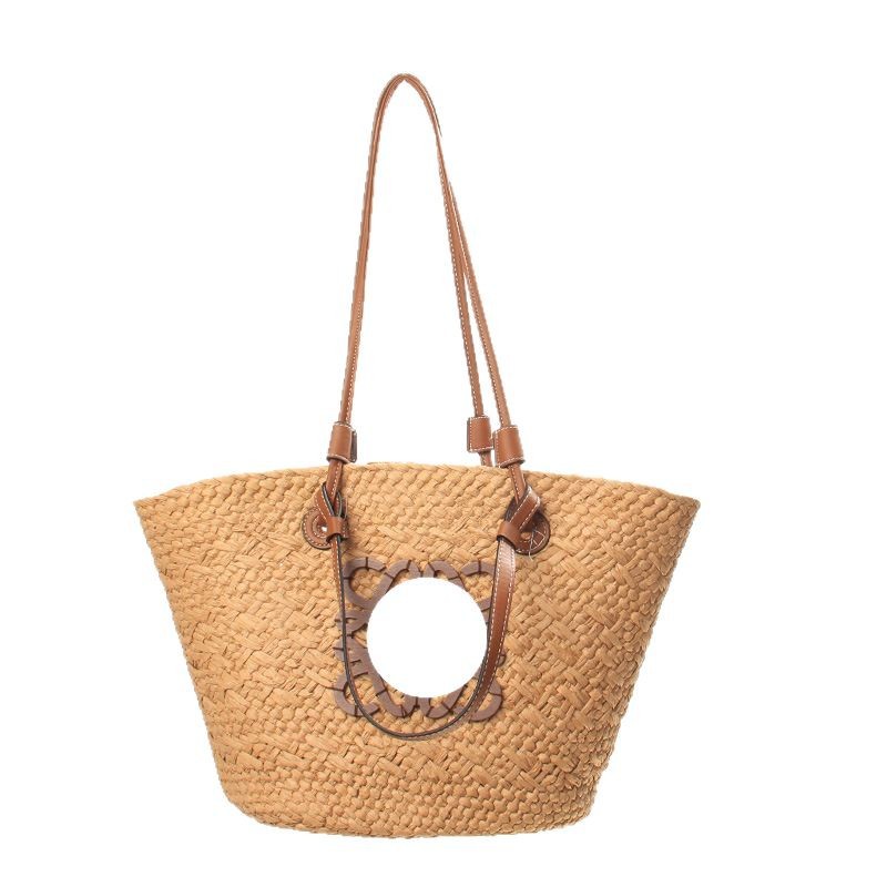 Straw woven bags, women's summer bags, large-capacity woven tote bags, handbags, beach vacation bags, women's bags, trendy Item Picture