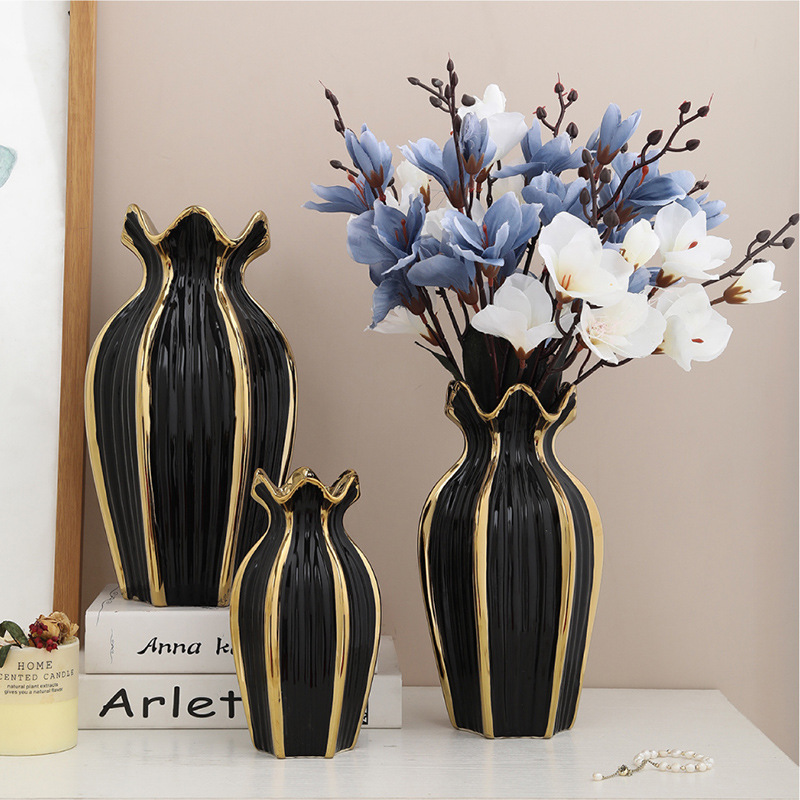 chinagoods hotel and home entrance TV cabinet, bookcase, wine cabinet, simple Nordic ceramic vase, modern electroplated ornaments, creative light luxury handicrafts, living room and dining room flower arrangement Specification image