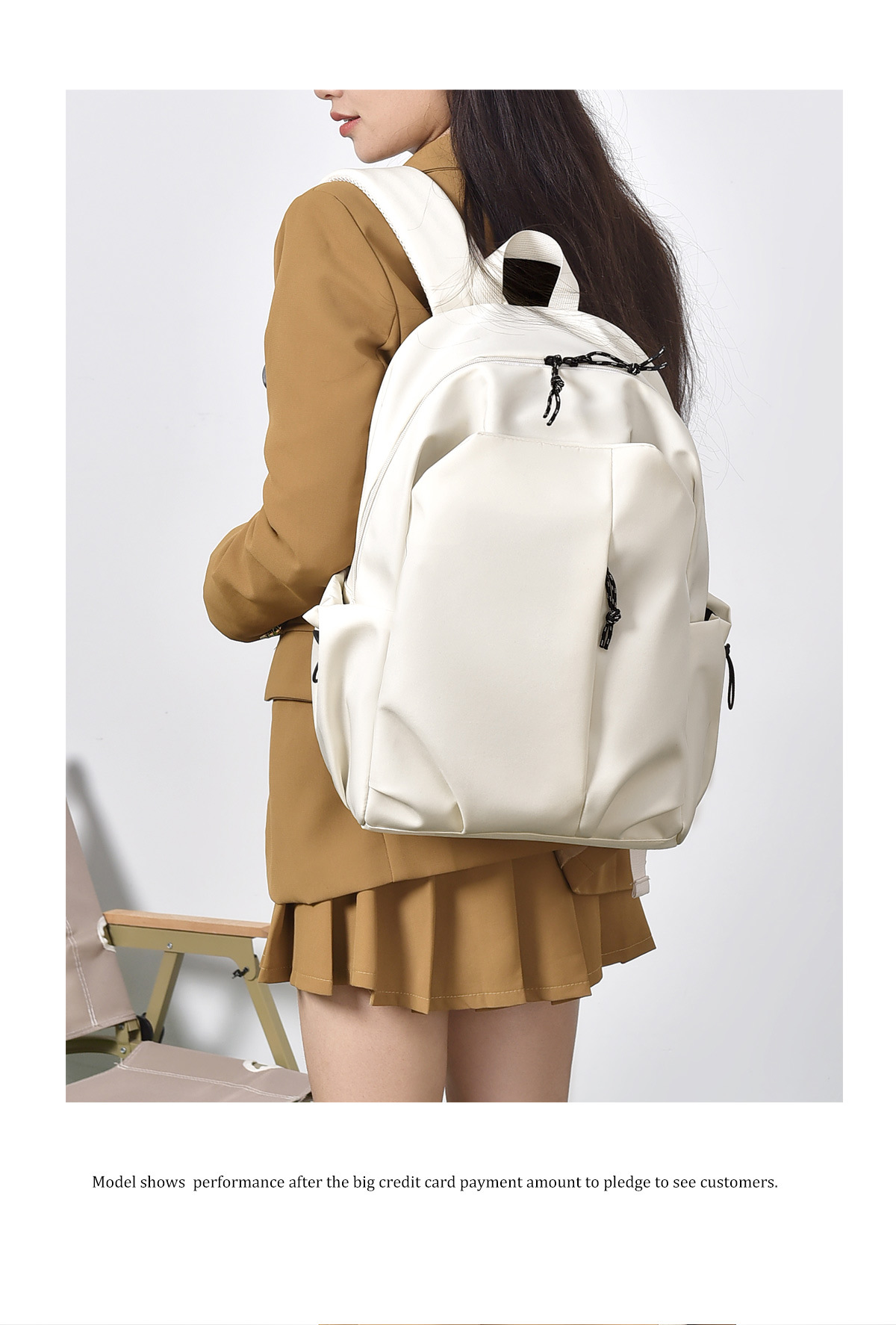 双肩包女大容量学生书包男简约校园背包时尚潮电脑包牛津布旅行袋详情17