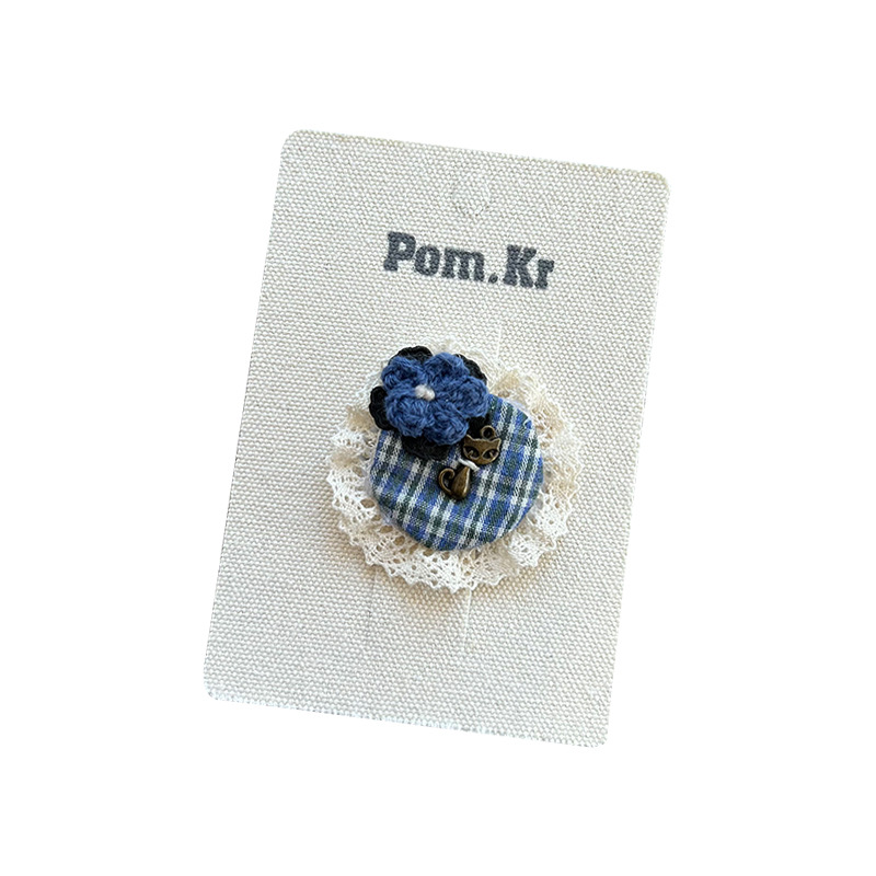 New Korean-style cute checkered lace flower hair clips, sweet and versatile for children, bangs clips, broken hair clips, girls' hair accessories Item Picture