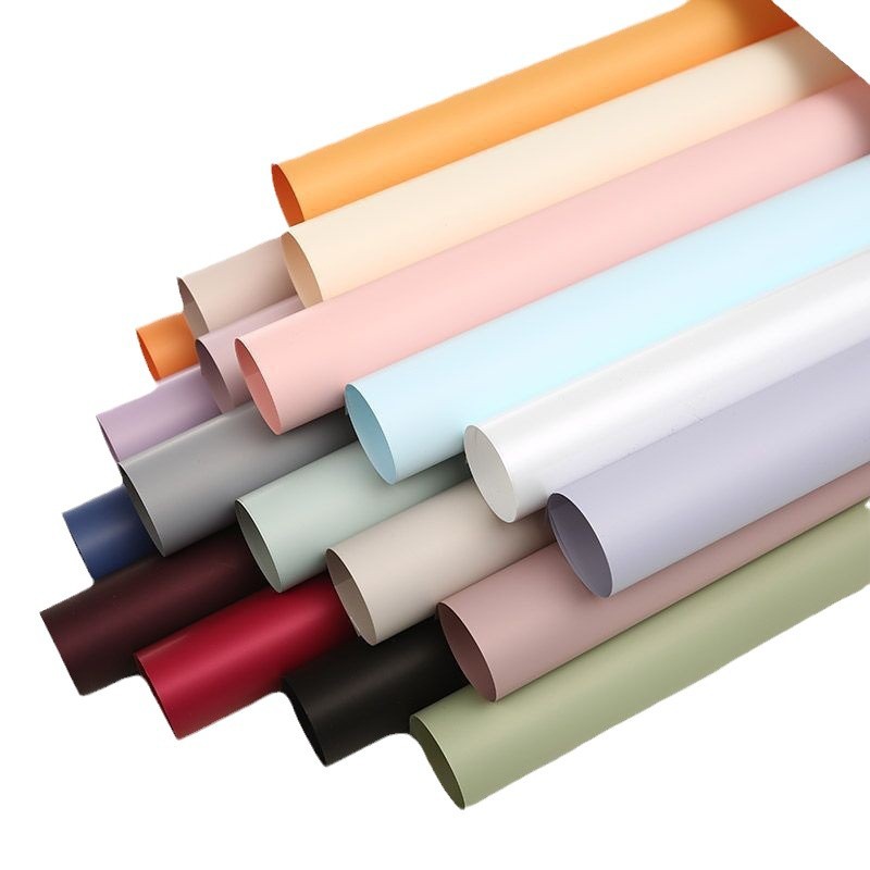 Korean-style solid-color first love, Ouya paper macaron waterproof fresh flower wrapping paper, bouquet wrapping paper, gift packaging material Item Picture