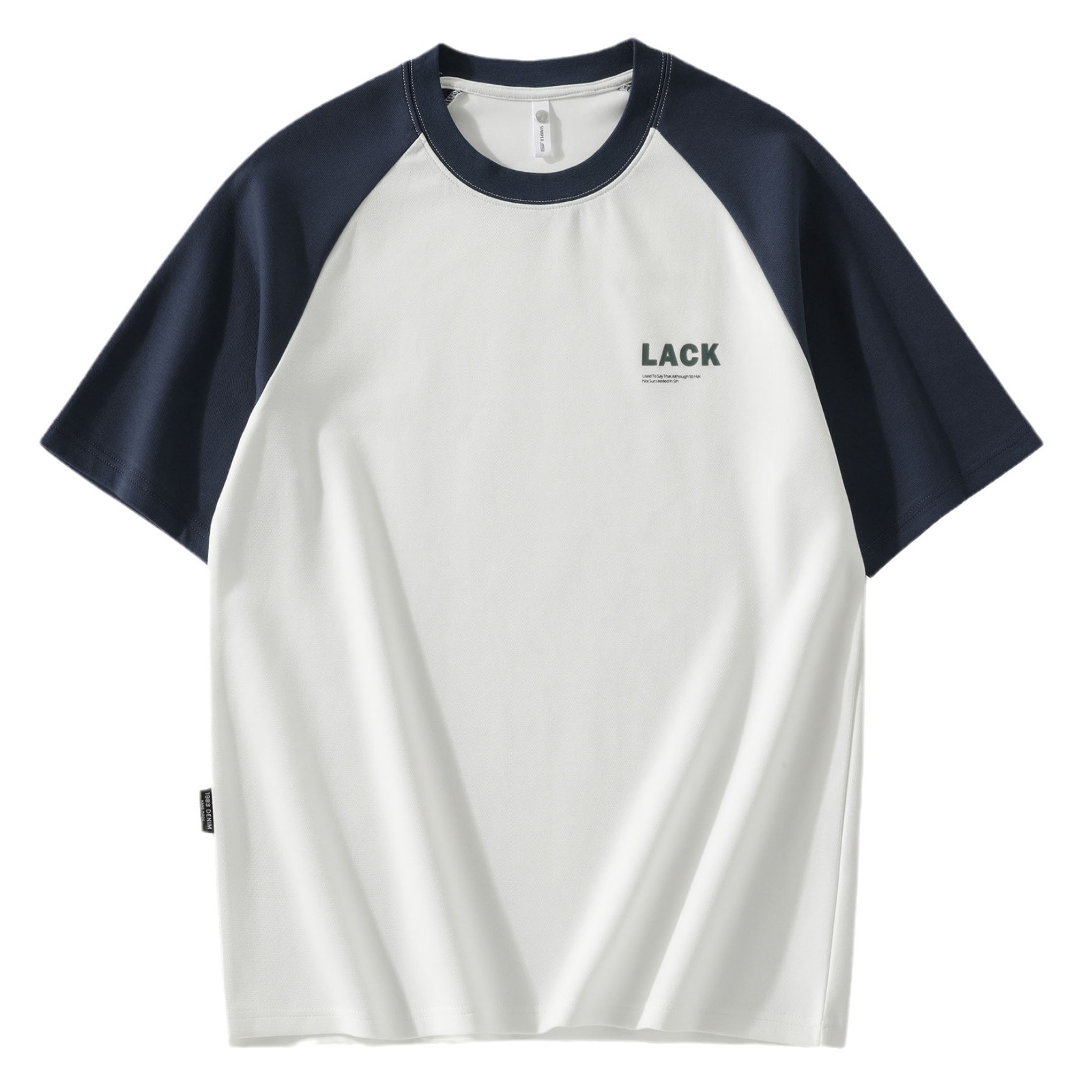 Men's wear Japanese-style color-blocking round-neck T-shirt, short-sleeved summer retro casual printed loose shoulder sleeve T-shirt Item Picture