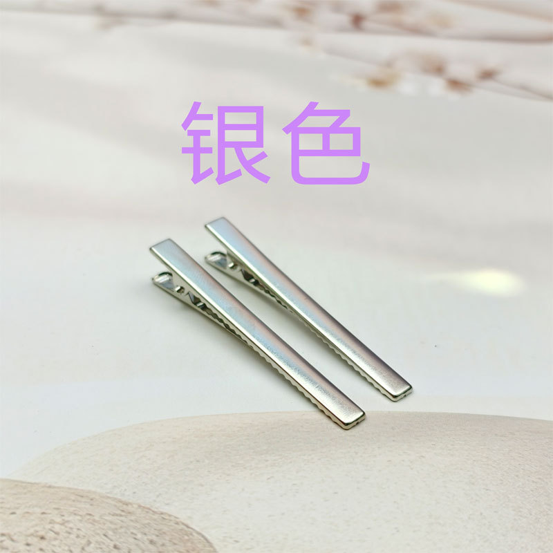 细款6cm加厚鸭嘴夹DIY方夹头饰边夹一字夹发夹材料配件批发方形夹详情9