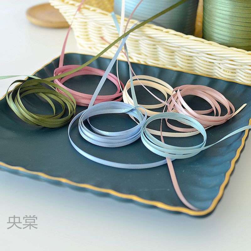 手工娃衣辅料花边辅料高品质DIY超细丝带 缎带 绸带 3MM 批发