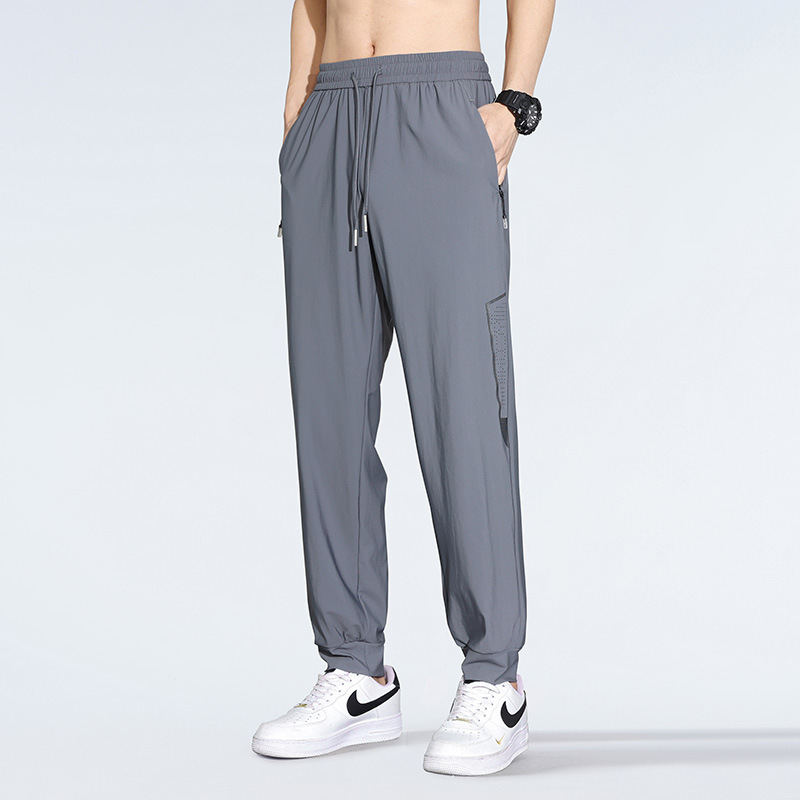 Ice silk pants men's summer trendy brand men's straight-leg men's pants Loose large-sized breathable thin pants Men's casual pants Application Scenario