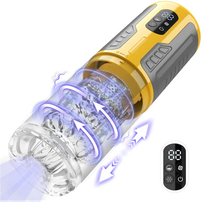 The male sex toy automatic masturbator is a stimulating stroker with 7 pushing and rotating modes Item Picture