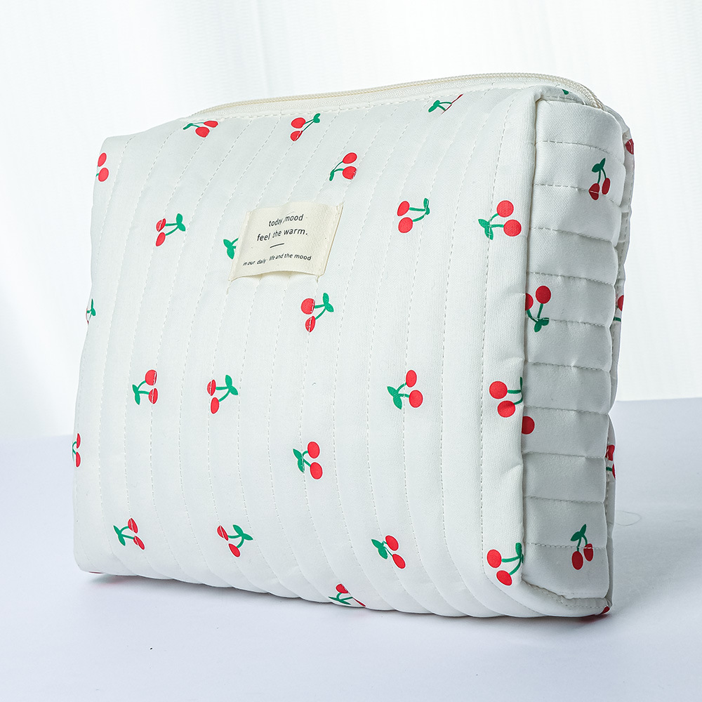 Large cherry blossom cosmetic bag, large-capacity high-end cosmetic storage bag, portable travel toiletries bag, clutch bag details Picture