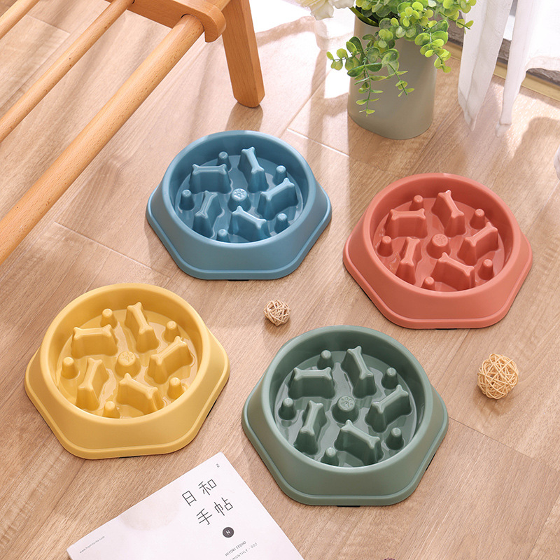 Pet anti-choking slow food bowl, small and medium-sized dog feeding basin, anti-tipping dog bowl, pet bowl, pet food utensils, cat bowl