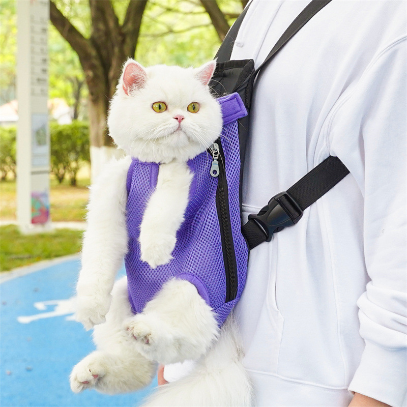 Dog Cat Backpack Pet Backpack Portable Mesh Cloth Breathable Backpack Small And Medium-Sized Dog Supplies Wholesale Item Picture
