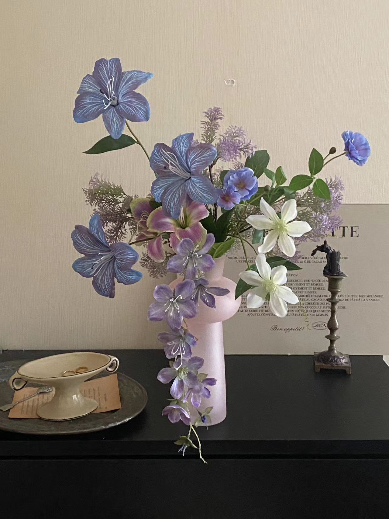 莫奈花园紫色仿真花网红拍照打卡造景diy布置橱窗软装搭配假花详情5