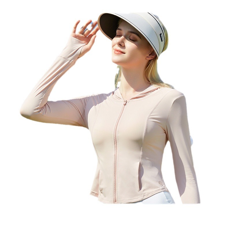 Banana Under The Same Ice Silk Sun Protection Clothes Women 2024 New Summer Bodice Slimming Hooded Sun Protection Coat Item Picture