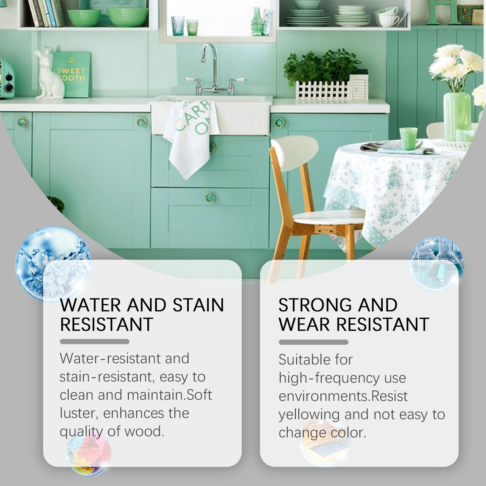 JAKEHOE水性木材家具装饰漆 木门家具门窗翻新改色彩色水性木器漆产品图