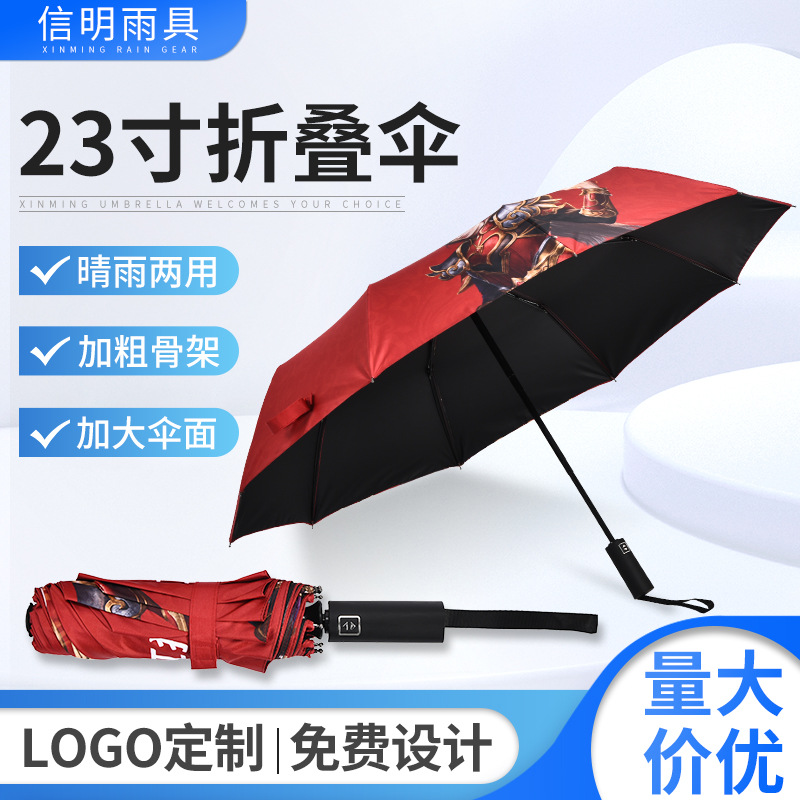 8骨黑胶折叠遮阳伞便捷式雨伞半自动防晒伞晴雨两用礼品伞批发