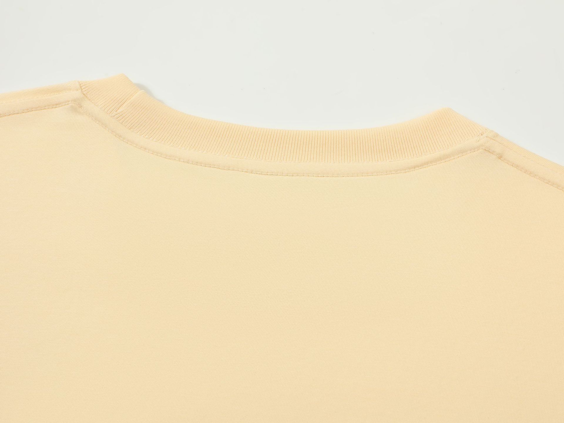 32支新疆棉240g重磅t恤男秋冬款男士纯色圆领长袖卫衣批发二开T恤详情6