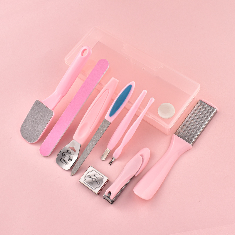 New foot care tools 10-piece set, dead skin and callus removal tool set, nail polish and manicure set wholesale available, customizable shanilak Application Scenario
